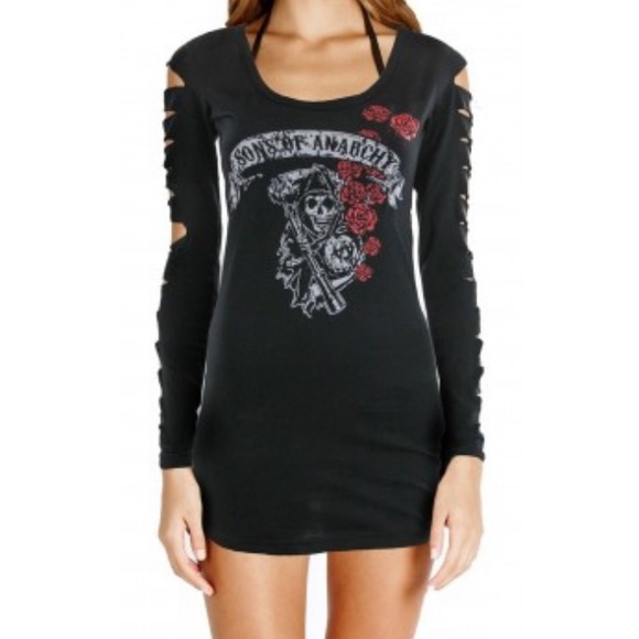 Sons of Anarchy Rose Reaper Lazer Cut Long
Sleeved T-Shirt | FX SHOP - Picture 2 of 7